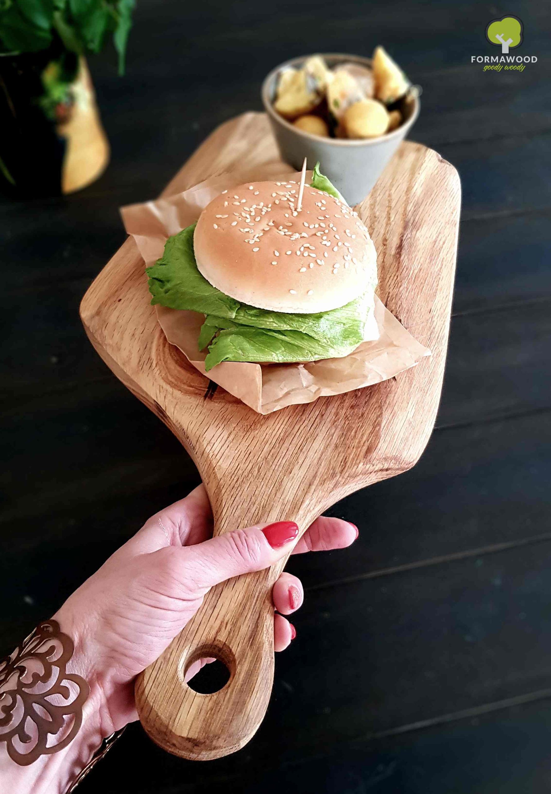 RUSTIKAL DESKA Z ROČEM, 40X20X2 cm / 56128 - slika 6